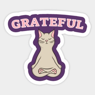 Grateful Yoga Cat Sticker